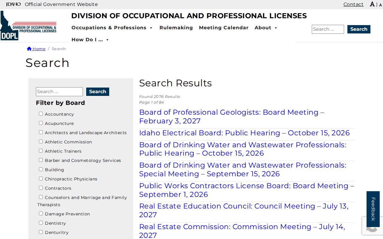 Idaho professional license search hub for Post Falls name verification