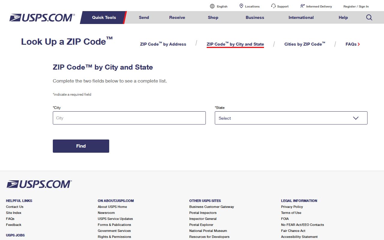 USPS city and state ZIP lookup for Post Falls Idaho